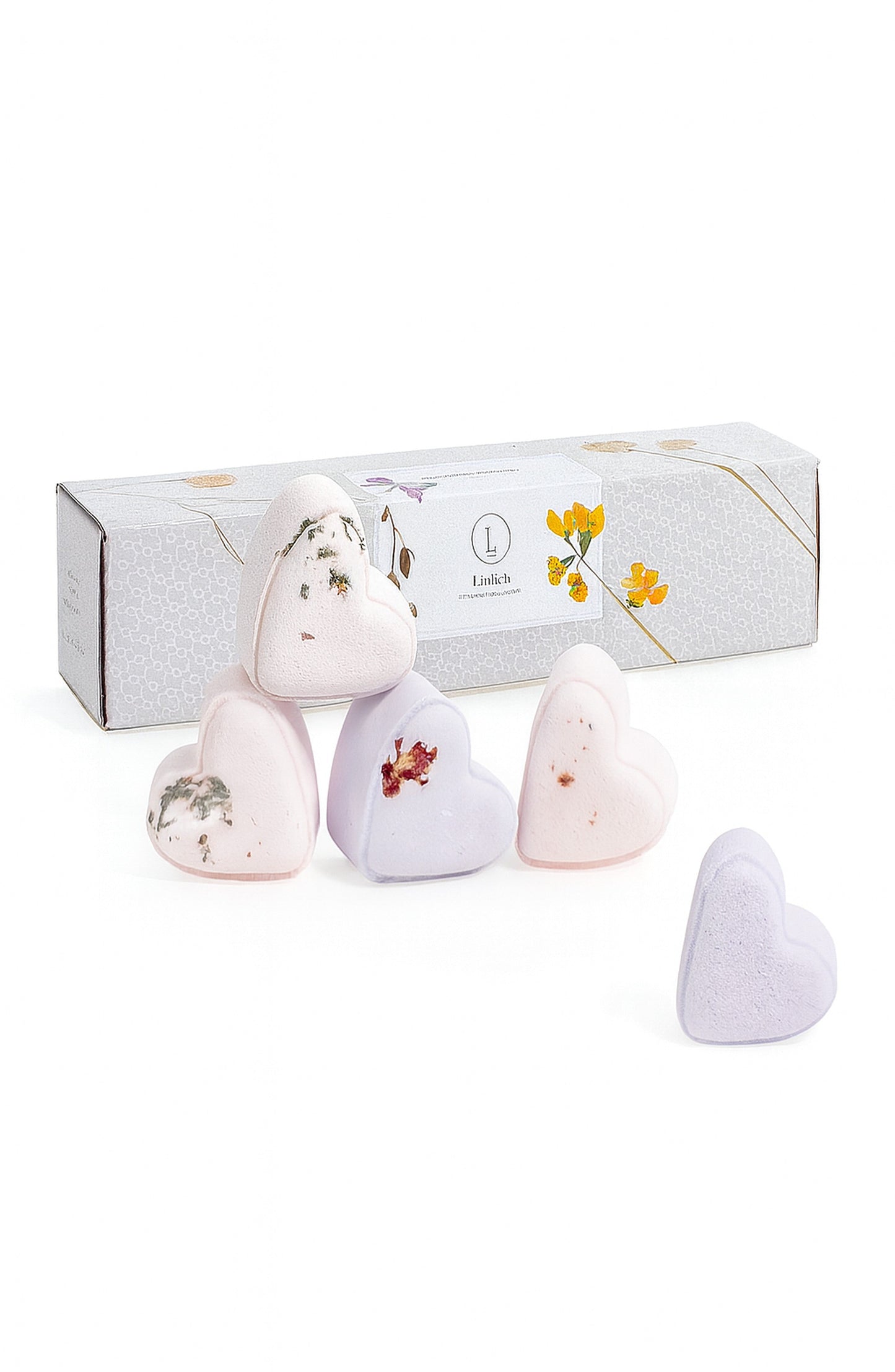 Bath Bombs - Lavender  - a Set of 5 Heart Shaped Gift box - Mother's Day best gift - Premium Unisex gift set from Lizush soap - Just $60.77! Shop now at Heiroma