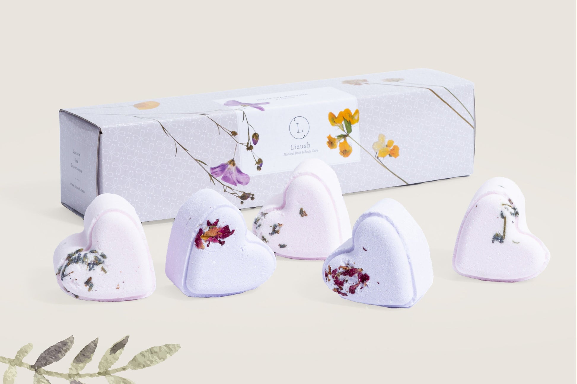 Bath Bombs - Lavender  - a Set of 5 Heart Shaped Gift box - Mother's Day best gift - Premium Unisex gift set from Lizush soap - Just $60.77! Shop now at Heiroma